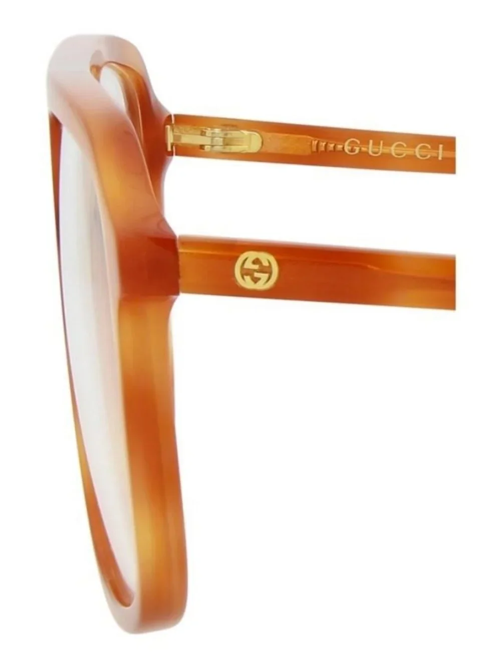 New Gucci Womens Aviator Havana Havana Transparent Fashion Designer Eyeglasses